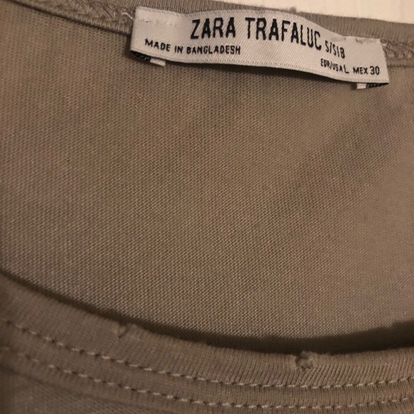 Zara distressed basic tan tee 🖤 - Picture 2 of 4